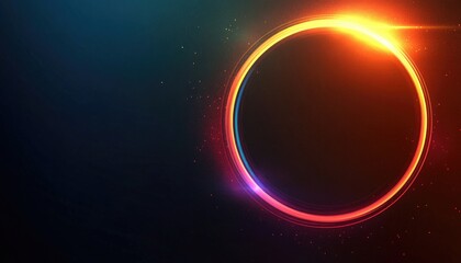 Poster - Bright circular frame with a glowing backlight effect featuring a designated area for text and promotional content