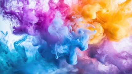 Poster - Colorful ink swirling and dropping in water creating a dreamy and abstract motion of hues