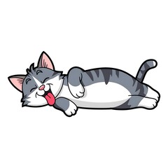 Sticker - the cat is sleeping cartoon