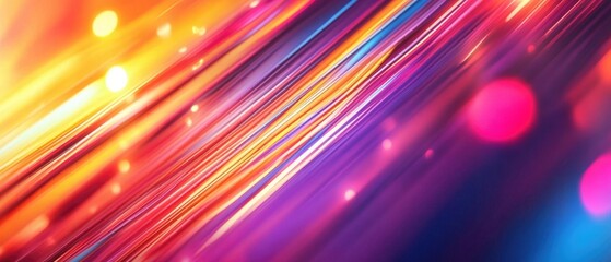 Poster - Vibrant abstract background featuring bright neon lines in mixed colors with a blurred effect suitable for themes templates or wallpaper with ample copy space
