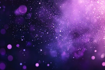 Canvas Print - bright violet bokeh lights create an abstract background with flying purple particles vivid illumina