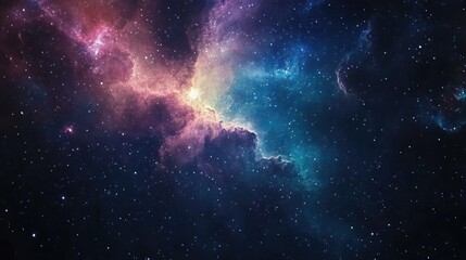 Poster - Abstract nebula in deep space showcasing interstellar galaxies and a starfield with a fantastic night sky perfect for astronomy and astrology themes