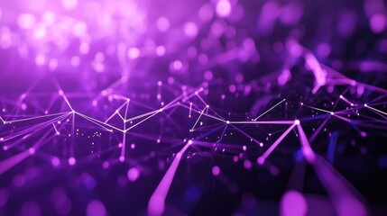 Poster - Vibrant purple abstract plexus backdrop created with computer graphics in a three dimensional rendering