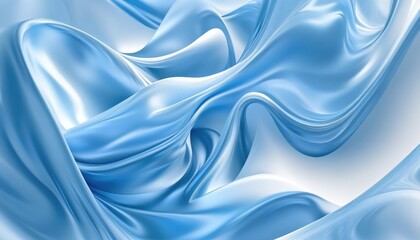 Poster - Light blue abstract digital background featuring creative curved lines Illustration