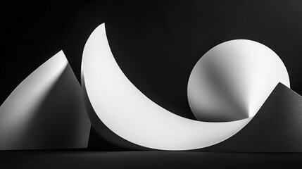 Poster - White shapes against a dark background