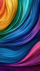 Sticker -   A close-up of a colorful background with wavy lines in the center, surrounded by the colors of the rainbow