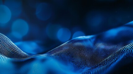 Background with digital waves, technology and communication concept in blue binary code