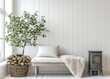 © typepng - 3D rendering of Scandinavian farmhouse living room interior