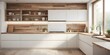 © Margarita - A modern kitchen interior. White and wooden. AI generated