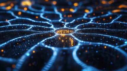Poster - Illustrative 3D Animation of Neural Network. Concept: Chatbot, Artificial Intelligence, Deep Learning, Machine Learning and Large Language Model Visualization.