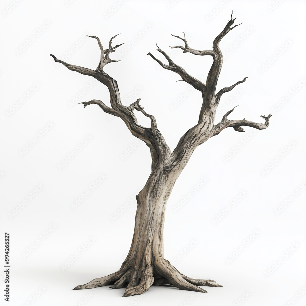 dead tree 3d model isolated on white background Stock Photo | Adobe Stock