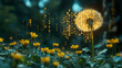 © Collorio - Dandelion with digital binary code, nature meets technology concept