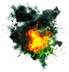 Wall Mural - PNG Explosion energy colors flame.