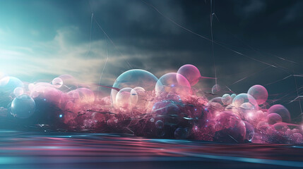 Poster - A colorful explosion of paint with a pastel color palette. Dynamic and energetic abstract background