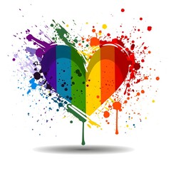 A beautiful illustration of a rainbow-colored heart radiating love and joy through its vibrant hues.