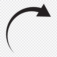 Aufkleber - black arrow icon on white background. flat style. arrow icon for your web site design, logo, app, UI. arrow indicated the direction symbol. curved arrow sign. EPS 10.