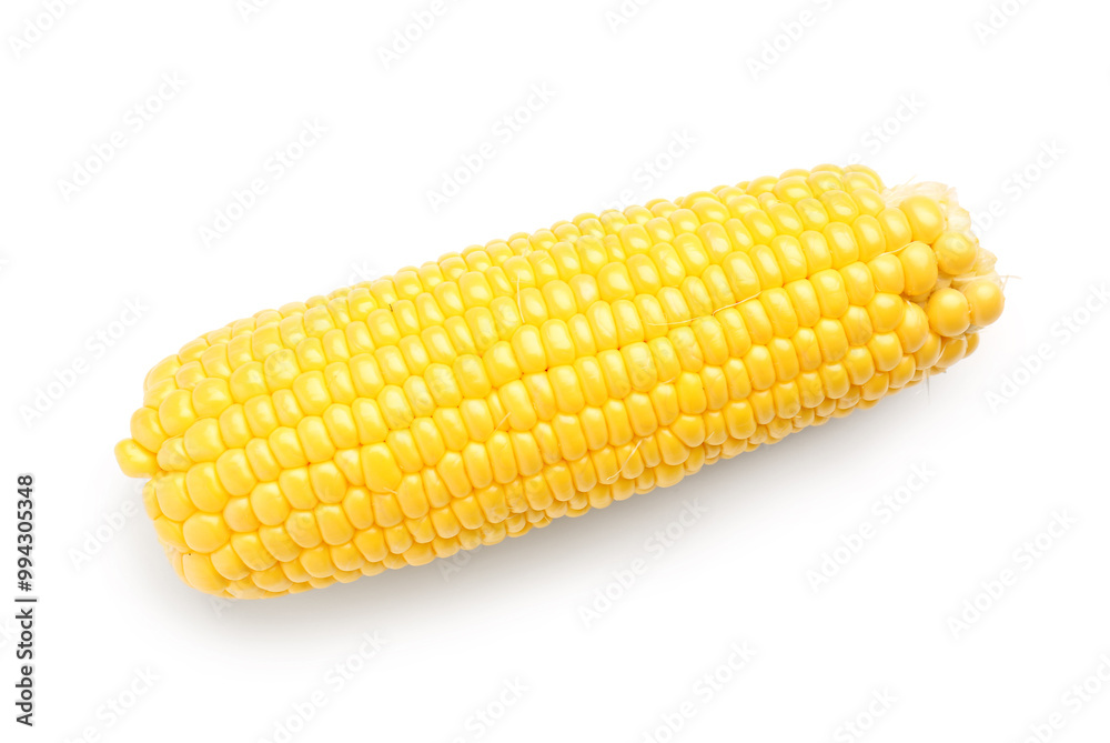 Fresh corn cob on white background