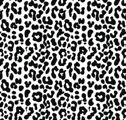 Sticker - 
Leopard print seamless vector design, black white pattern