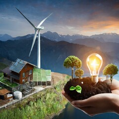 wind turbine in hands