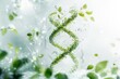 © InfiniteStudio - Exploring biology and science in a plant laboratory with DNA structures, gene therapy concepts, and biochemistry on white backgrounds
