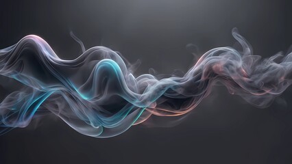 Abstract 3D Smoke With Holographic and Futuristic Touch in Dark Gray