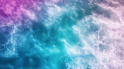 Poster - The image is of a body of water with a blue and purple hue. The water appears to be calm and peaceful, with no visible waves or ripples. The colors of the water create a serene and tranquil atmosphere