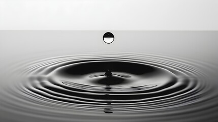 Poster - Tranquil Water Drop Splash and Ripple Abstract Nature Background
