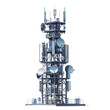 © markusmiller - Photo of a telecommunication tower featuring 4G and 5G cellular technology, isolated on a transparent