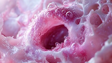 Wall Mural - abstract pink bubbles: a close-up look at the microscopic world