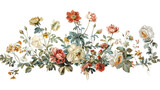 PNG  Flowers borders art illustration painting.