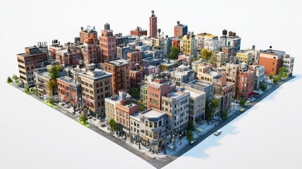 Poster - An Aerial View of a Dense Urban Neighborhood with Multiple Brick Buildings