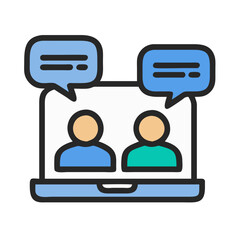 online discussion flat icon