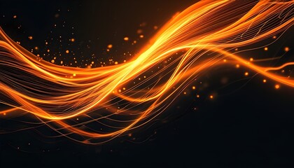 Dynamic waves of orange glow on a dark backdrop creating an energetic pattern for power, motion, and the essence of a premium network in cryptocurrency.