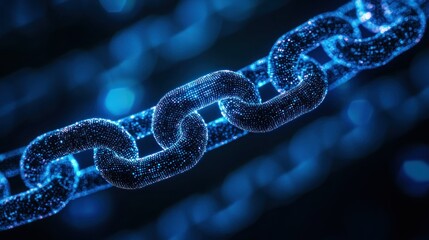 Poster - A Close-Up of a Glittering Blue Chain Made of Particles
