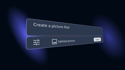 AI Text-to-Image Generator Prompt with text on Black Background