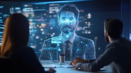 Poster - Digitalized Human Figure Appearing on Screen During Meeting