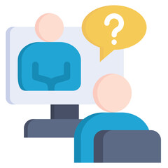 Sticker - Online Interview Icon