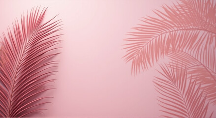 Canvas Print - pink background with feathers