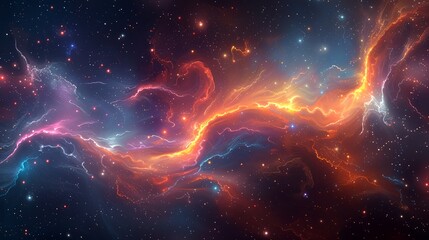 Wall Mural - a colorful space filled with stars