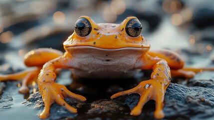 Canvas Print - Close-Up of a Vibrant Orange Frog