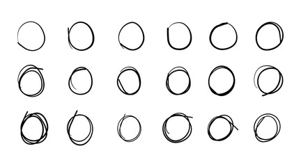 Fototapete - Circle line hand draw sketch. Circular scribble doodle vector illustration on white background. Pencil or pen circle sign