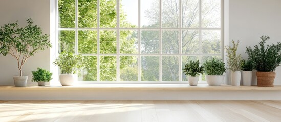 Poster - Sunlight streaming through a window in a minimalist interior