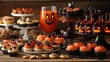 © Youttakone - A festive Halloween party spread with a variety of creative and spooky treats, including cupcakes, cookies, and punch