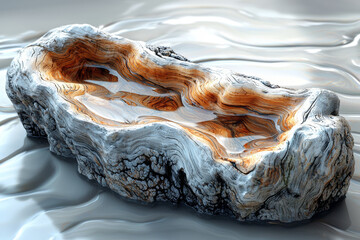 Poster - a piece of driftwood, smooth and polished from years in the sea, representing time's refining touch.