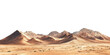 © PNGuin Studio - Desert mountain range with sandy landscape, isolated on transparent cutout background