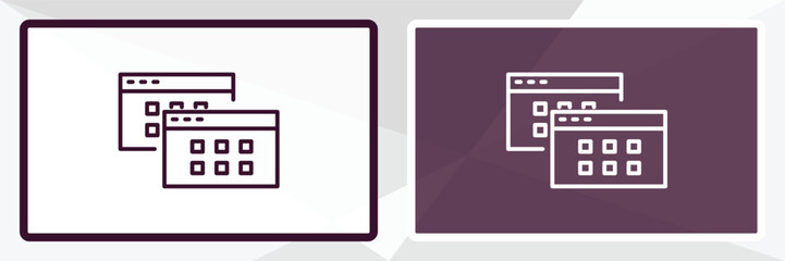 Poster - data windows outline icon. Linear vector from user interface concept. Thin line white and black data windows icon isolated on white and dark background
