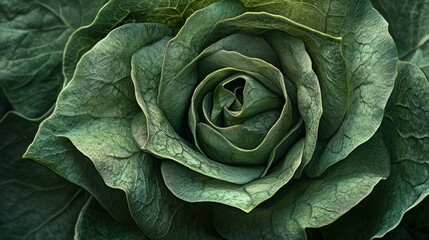 Wall Mural - Close-up of a Green Rosebud with Detailed Texture