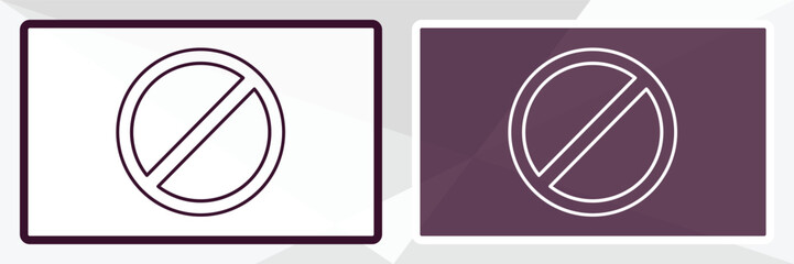 Aufkleber - forbidden sign outline icon. linear vector from traffic signs concept. thin line white and black for