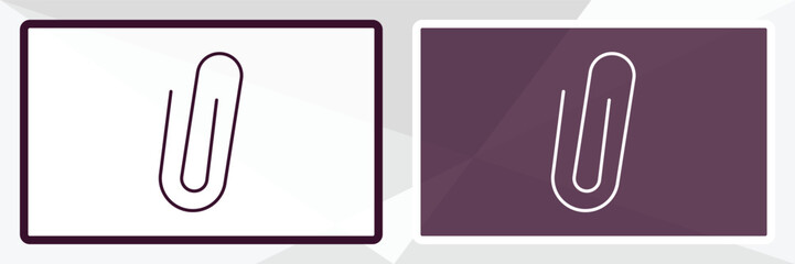 Poster - attached outline icon. Linear vector from tools concept. Thin line white and black attached icon isolated on white and dark background