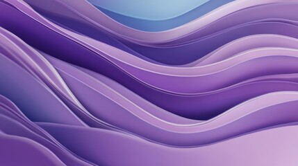 Wall Mural - Soft wavy layers of purple and pink paper create a calming abstract design